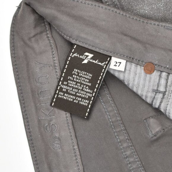 7 For All Mankind The Skinny Glitter Jeans 27 - Picture 6 of 6